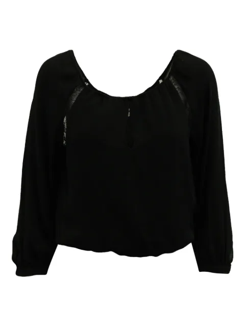 alice + olivia lace-detail silk blouse