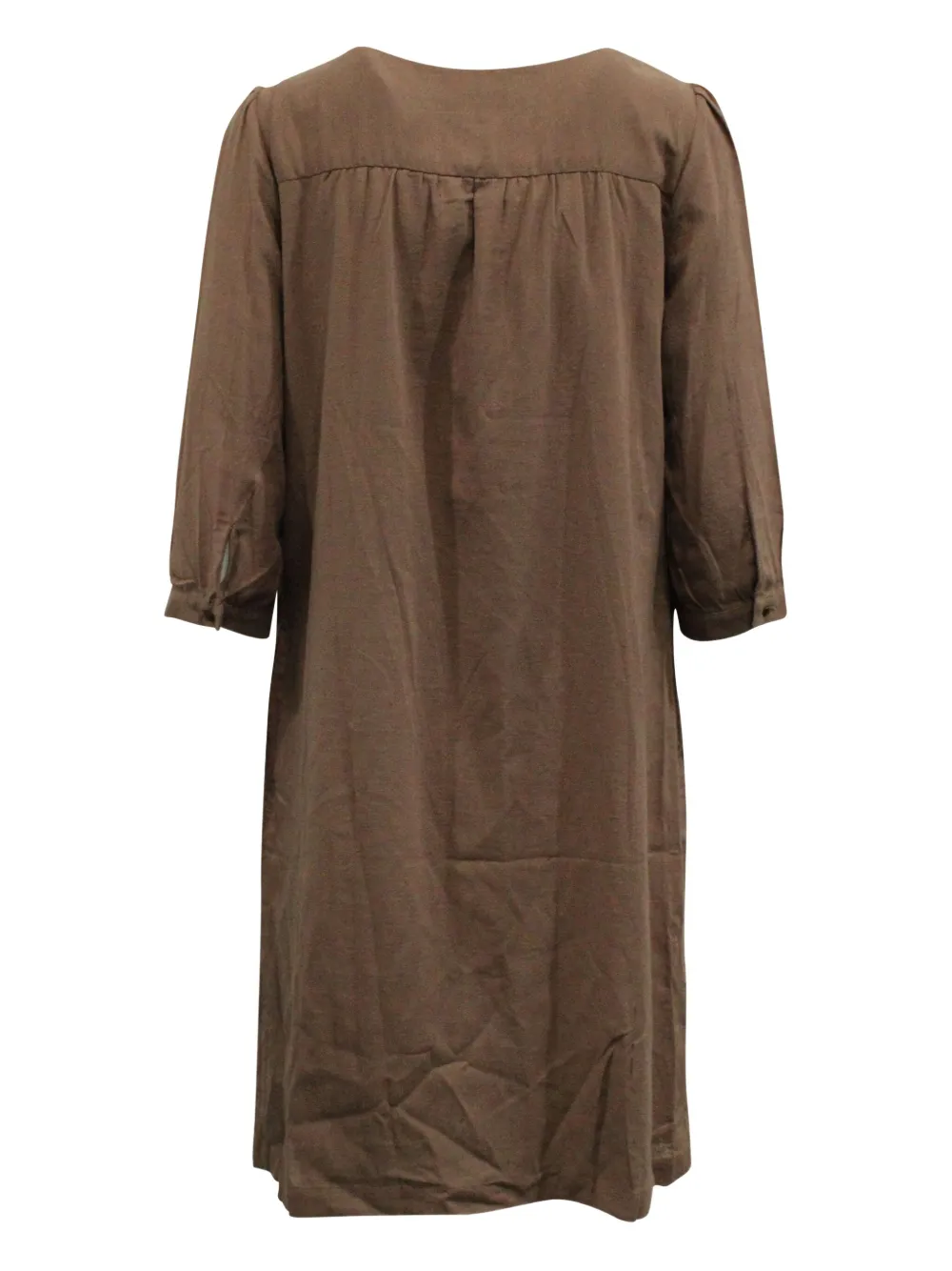 Pre-owned Apc Belted Cotton Midi Dress In Brown
