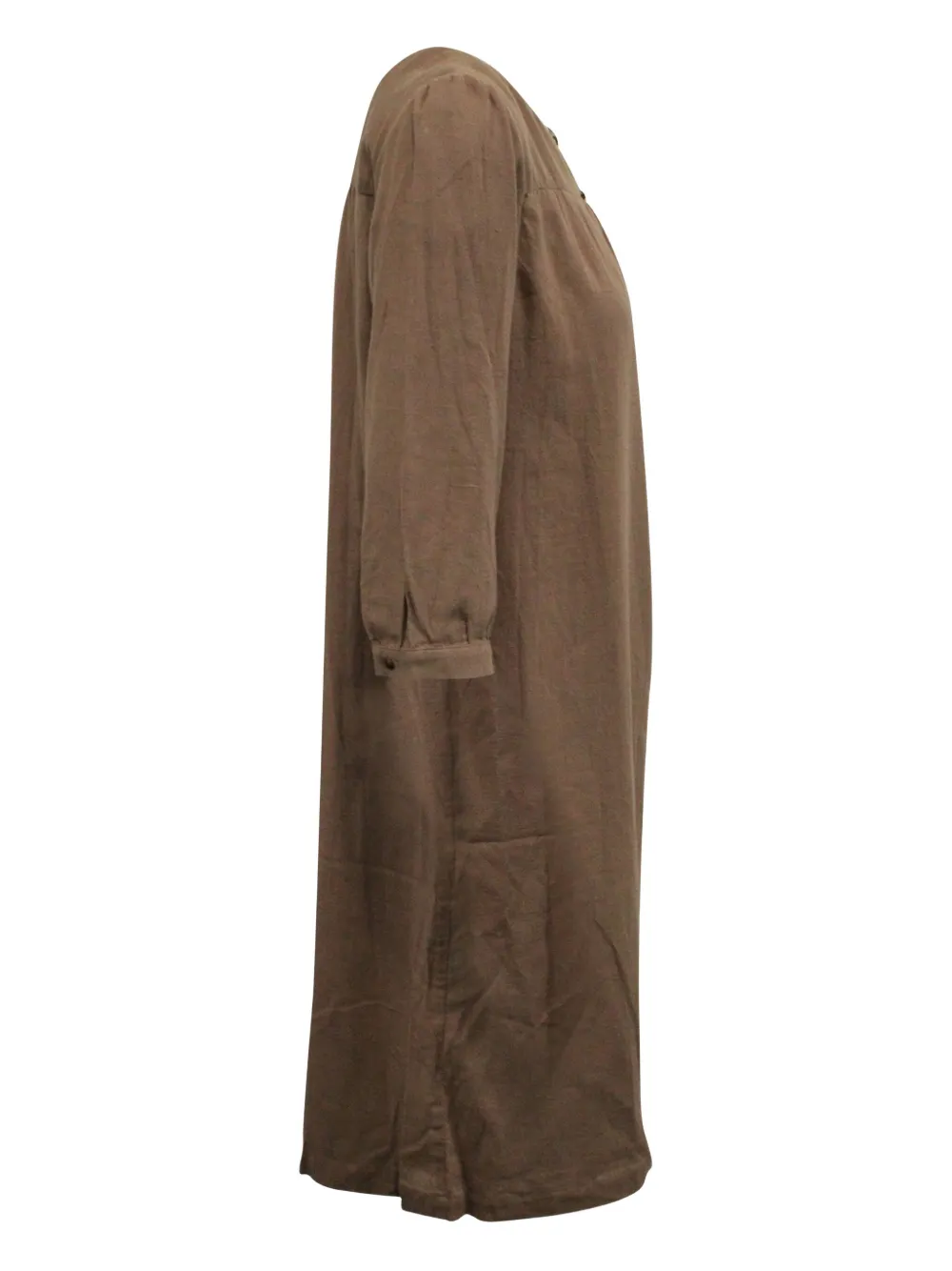 Pre-owned Apc Belted Cotton Midi Dress In Brown