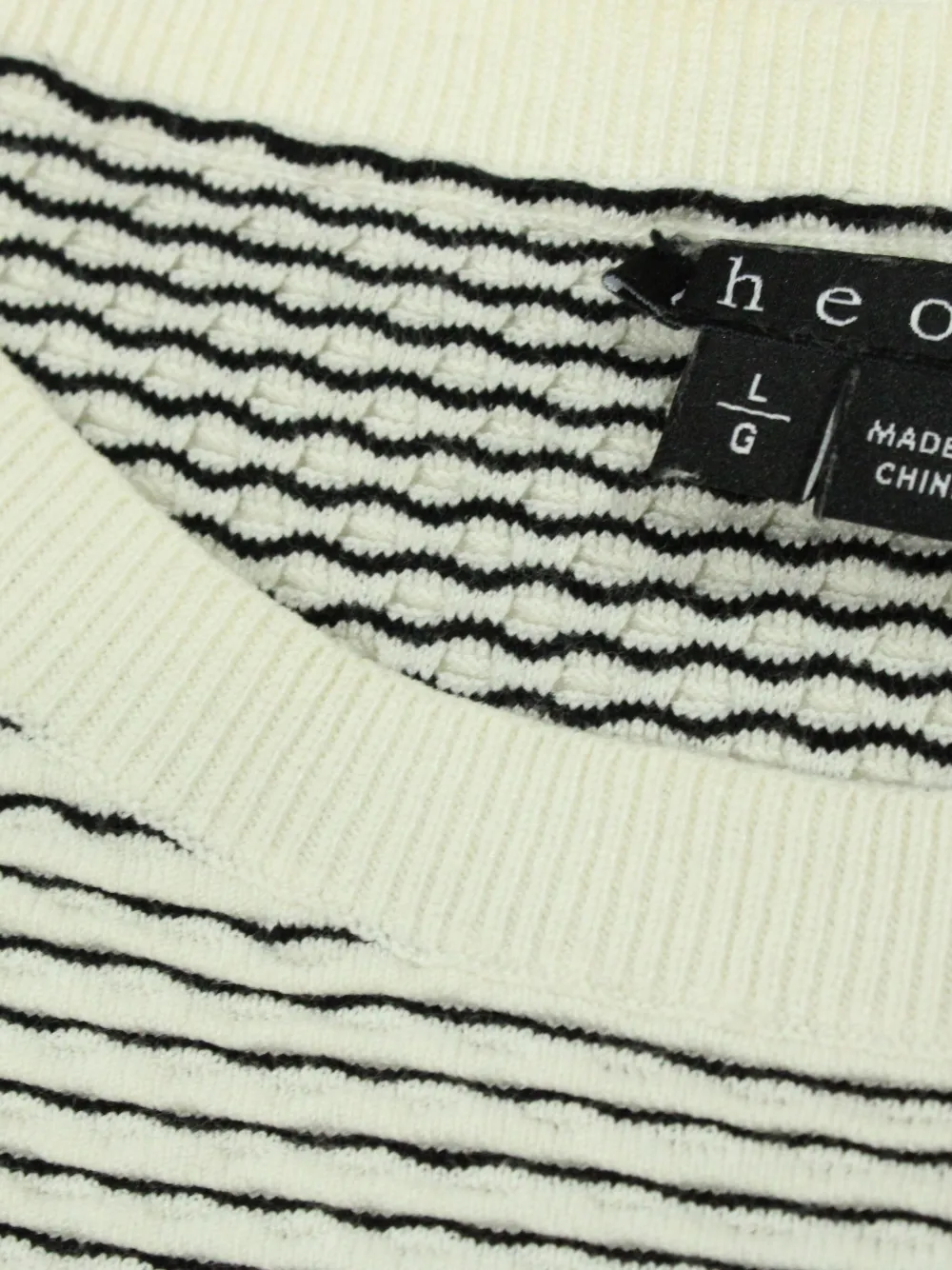 Pre-owned Theory Striped Sweater In White