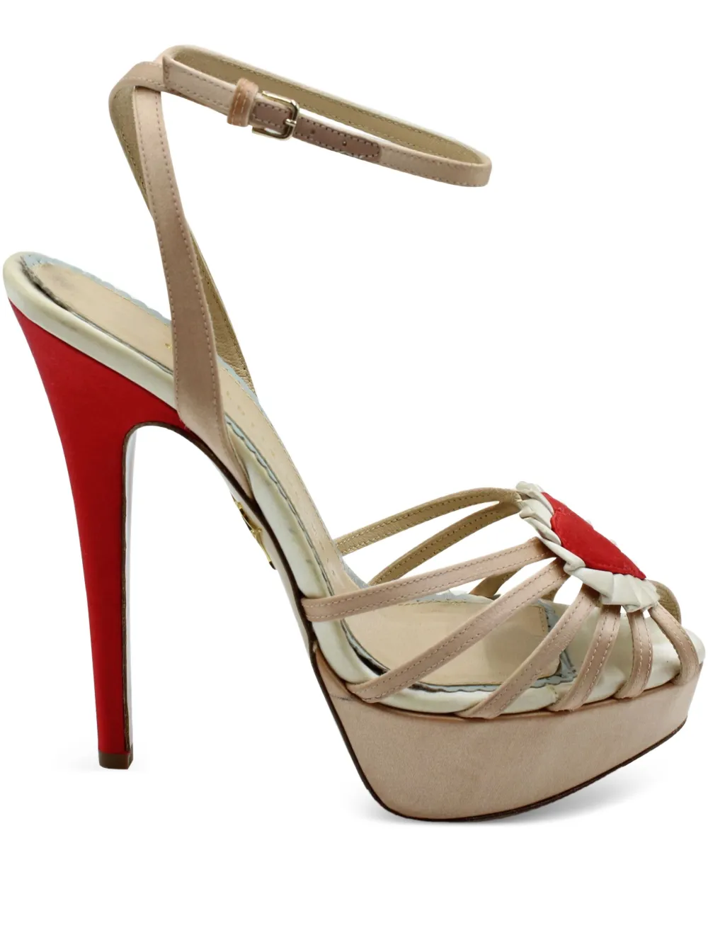Charlotte Olympia 150mm Forever heart-embellishment platform sandals | Neutrals | Image 1