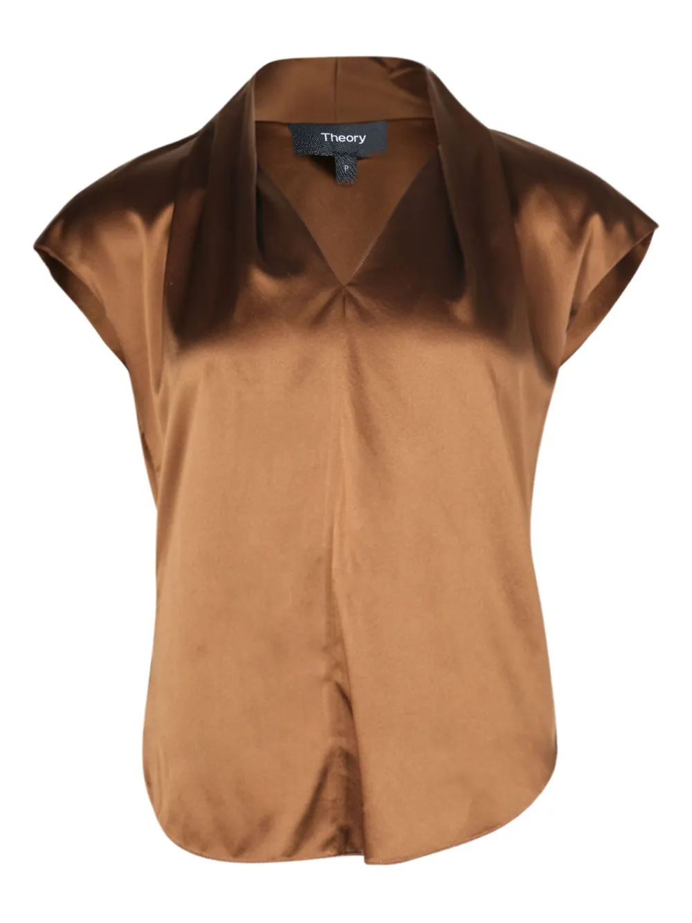 Theory draped cap-sleeve top | Brown | Image 1