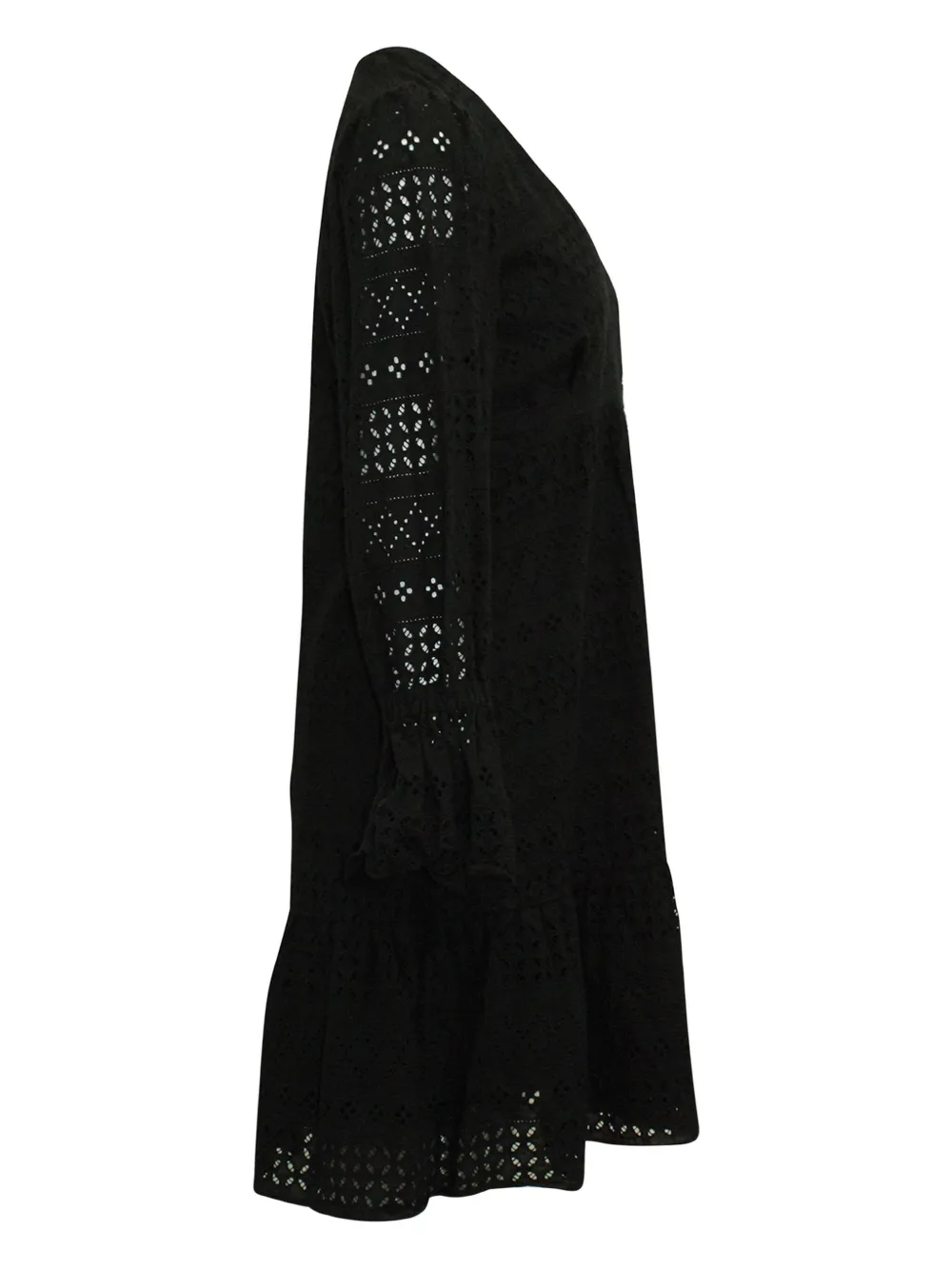Pre-owned Iris & Ink V-neck Dress In Black
