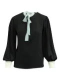 SANDRO bow-detail long-sleeved blouse - Black