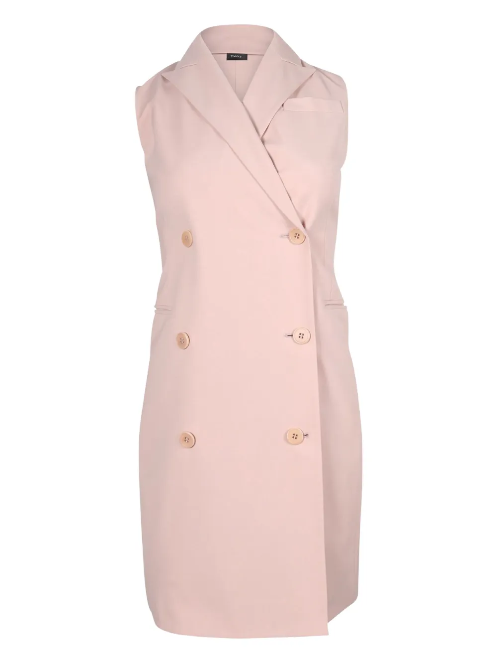 Theory double-breasted sleeveless dress | Pink | Image 1