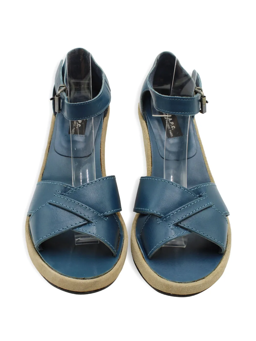 Pre-owned Apc Cross-straps Wedge Sandals In Blue