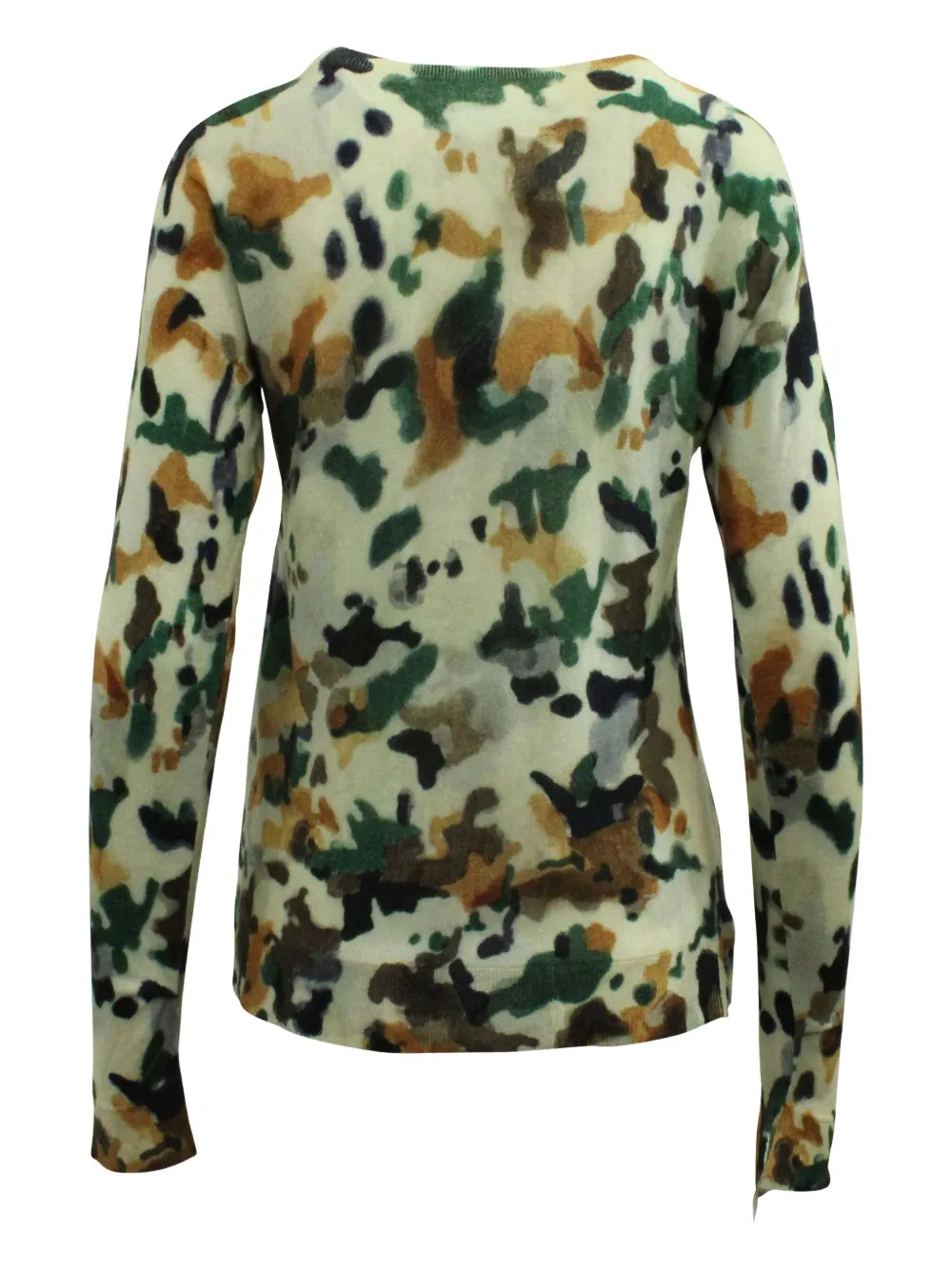 Pre-owned Zadig & Voltaire Camouflage-print Ribbed-knit Sweater In Green