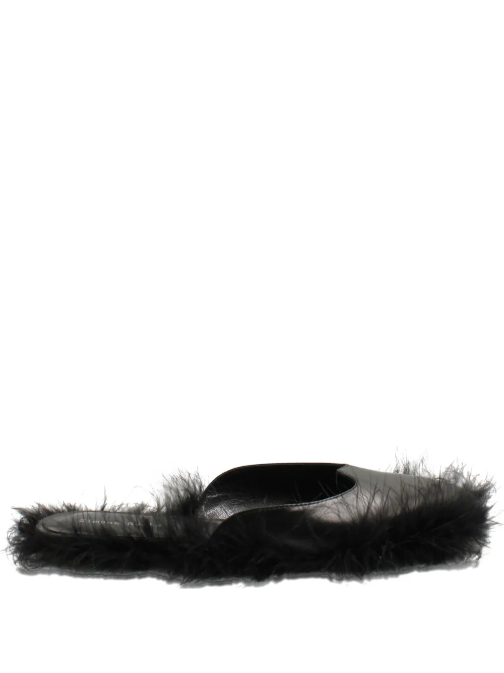 Simone Rocha feather-trim leather slides | Black | Image 1