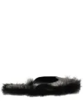 Simone Rocha feather-trim leather slides - Black