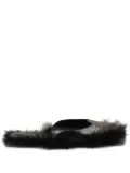 Simone Rocha feather-trim leather slides - Black