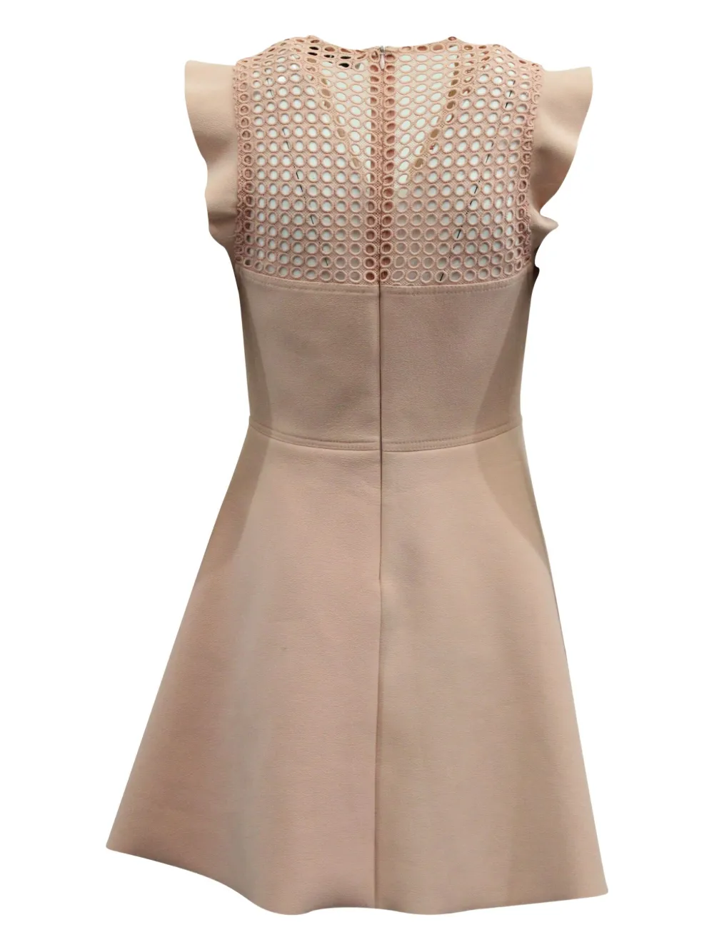 SANDRO eyelet-detail flared dress - Beige