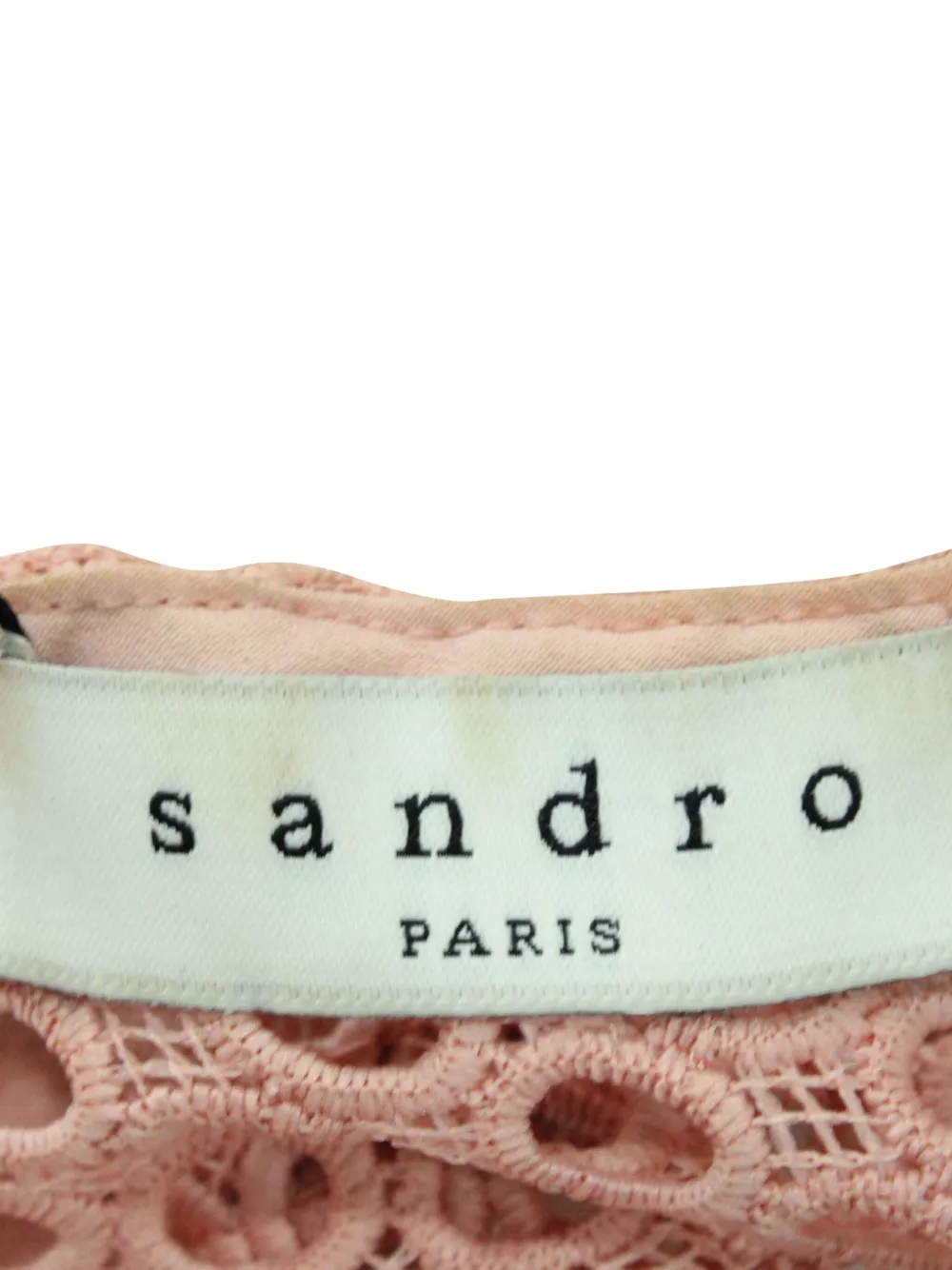 Pre-owned Sandro Eyelet-detail Flared Dress In Neutral