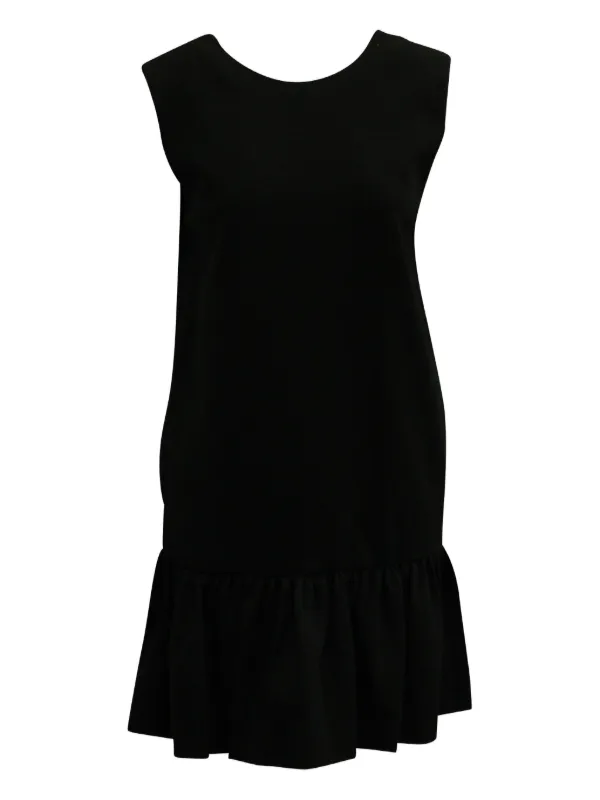 msgm black ruffle dress Msgm Ruffle-trim Asymmetric Minidress