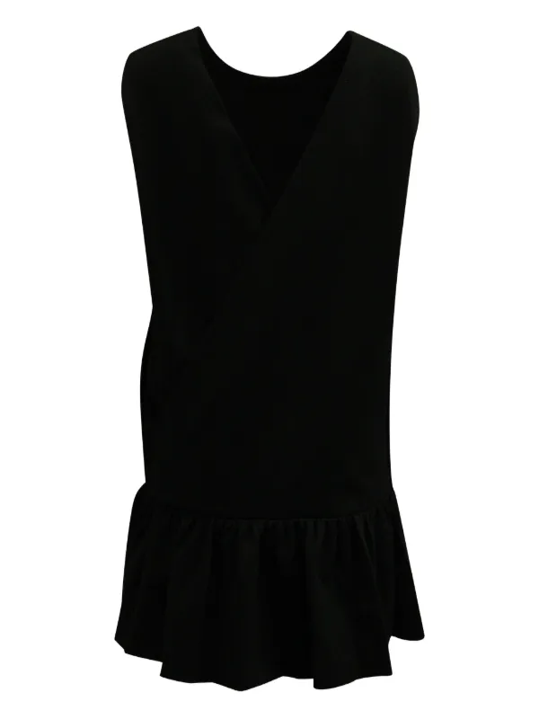 msgm black ruffle dress Sander | Black Mesh Long-Sleeve Ruffle-Hem Midi Dress