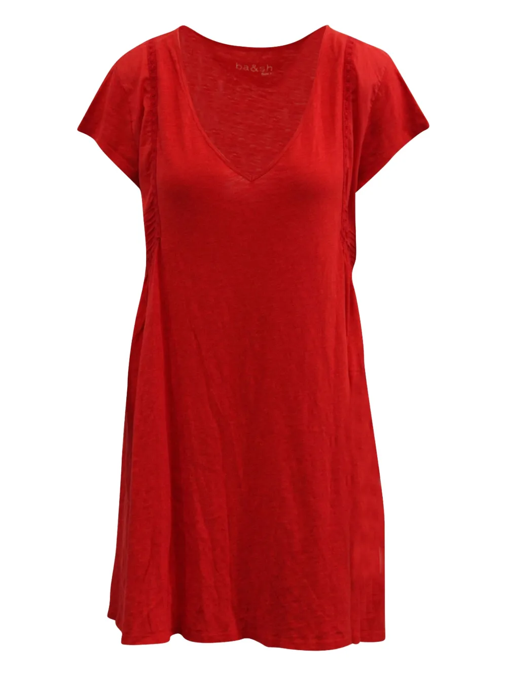Ba&Sh gathered-fold V-neck mini dress | Red | Image 1