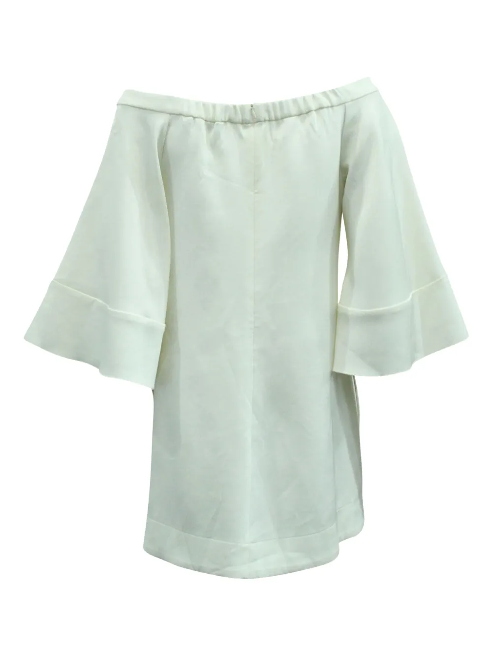 Pre-owned Ellery Elize Bell-sleeve Off-the-shoulder Blouse In White