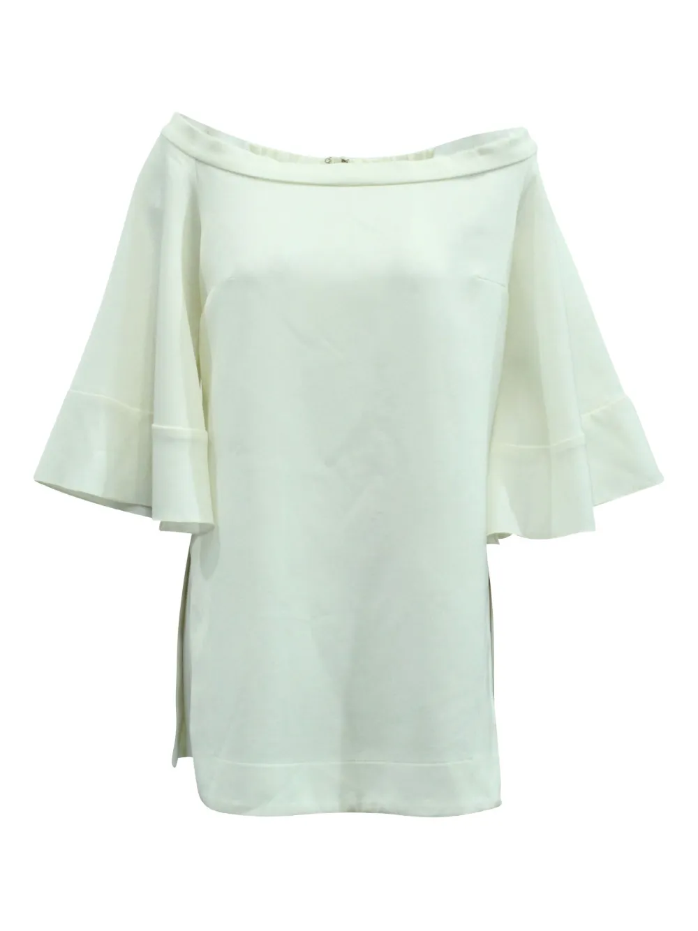Pre-owned Ellery Elize Bell-sleeve Off-the-shoulder Blouse In White