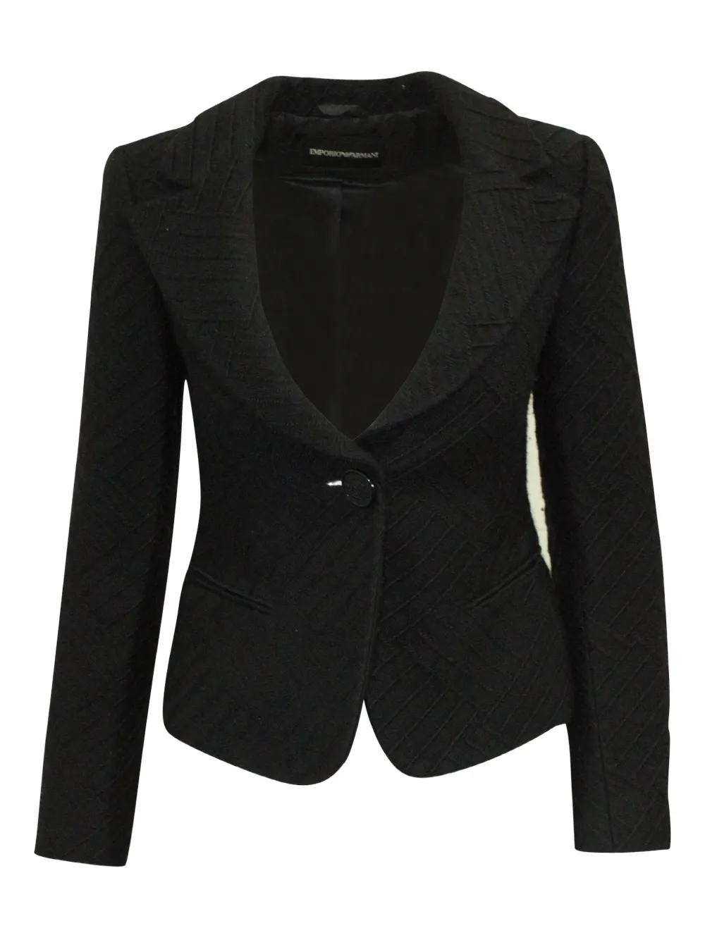 Emporio Armani Pre-Owned textured single-breasted blazer | Black | Image 1