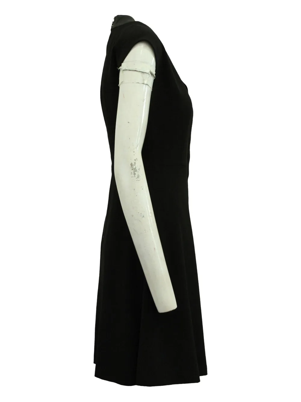 Pre-owned Alice And Olivia Contrasting-collar Sleeveless Dress In Black