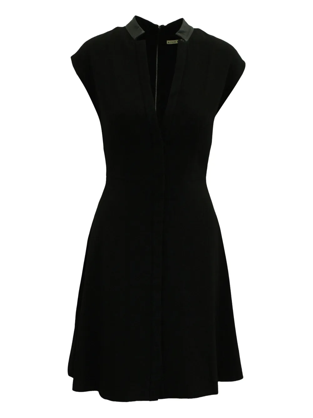 alice + olivia contrasting-collar sleeveless dress | Black | Image 1