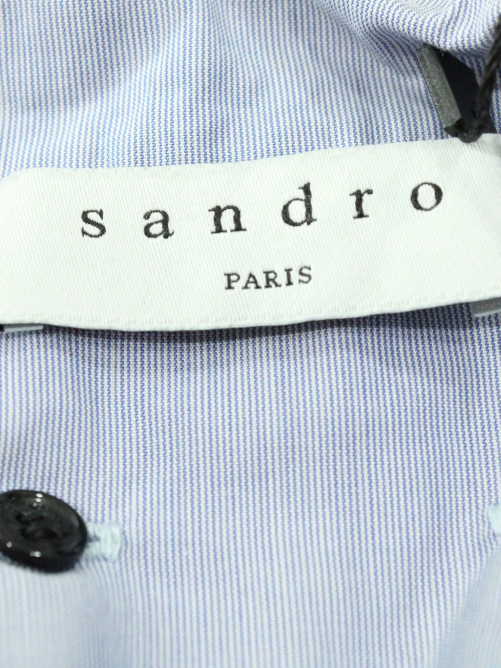 Pre-owned Sandro Ruffled-collar Mini Dress In Black