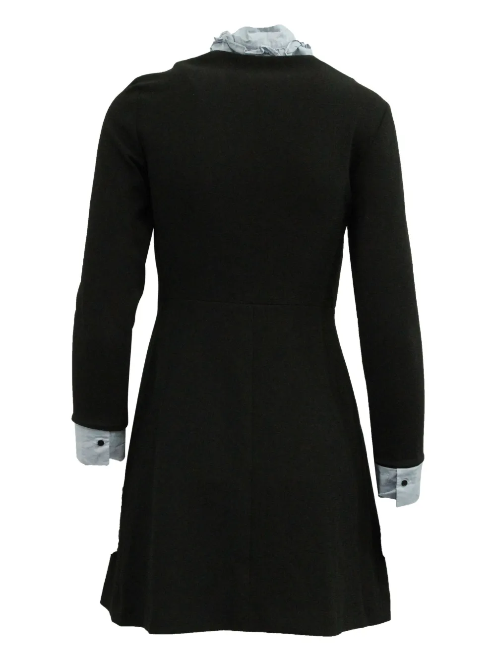 SANDRO ruffled-collar mini dress - Zwart
