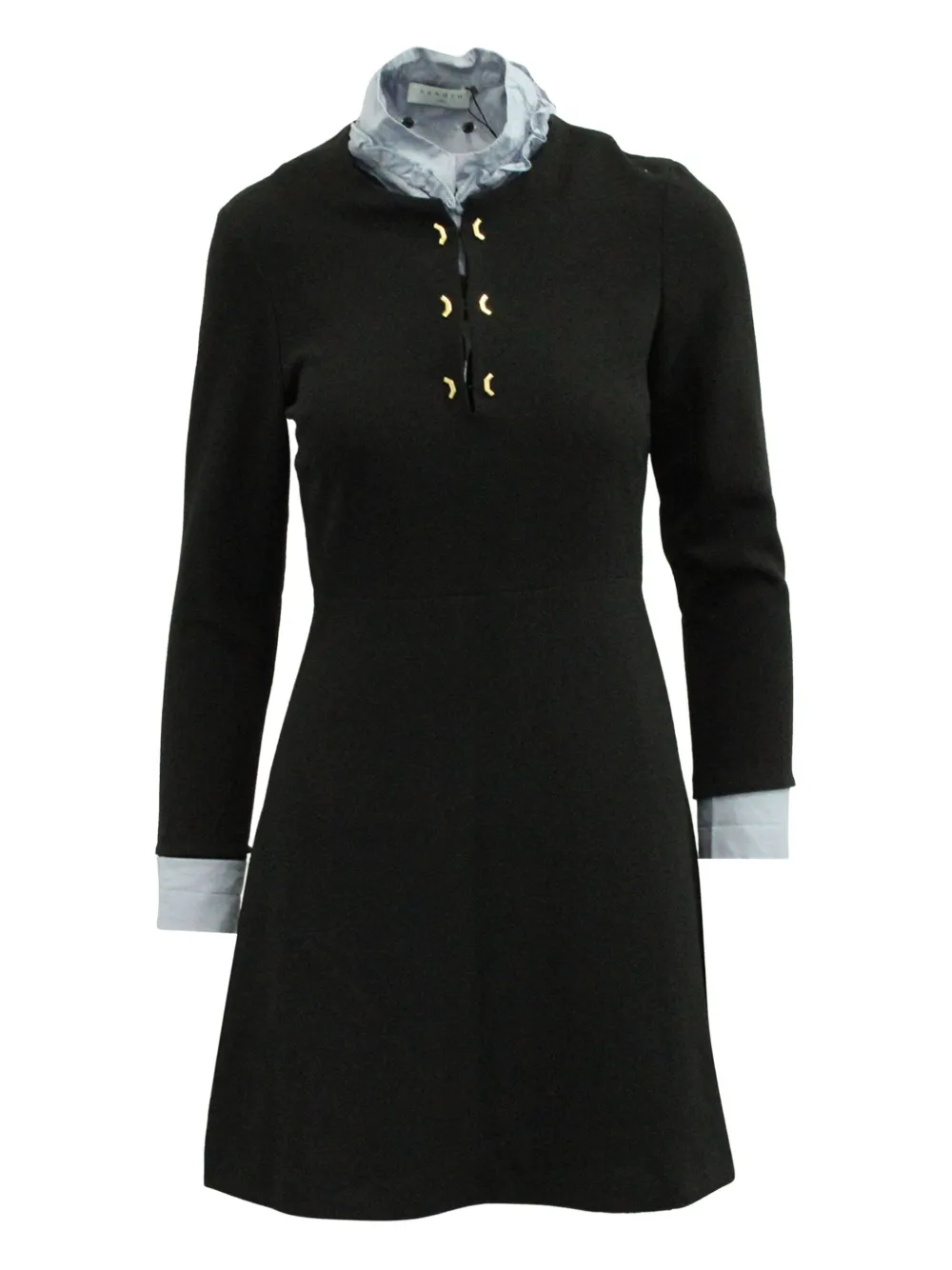 SANDRO ruffled-collar mini dress | Black | Image 1