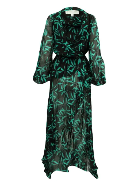 Caroline Constas Olivia leaf-print high-low dress