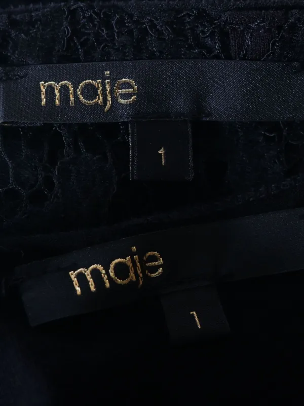 Maje Lace Mini Dress - Black