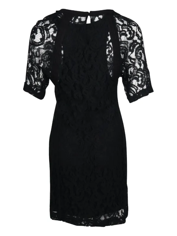 black maje dress Maje Women's Fit / Flare Black Mesh Embroidered Polyester Trims Dress main image 1