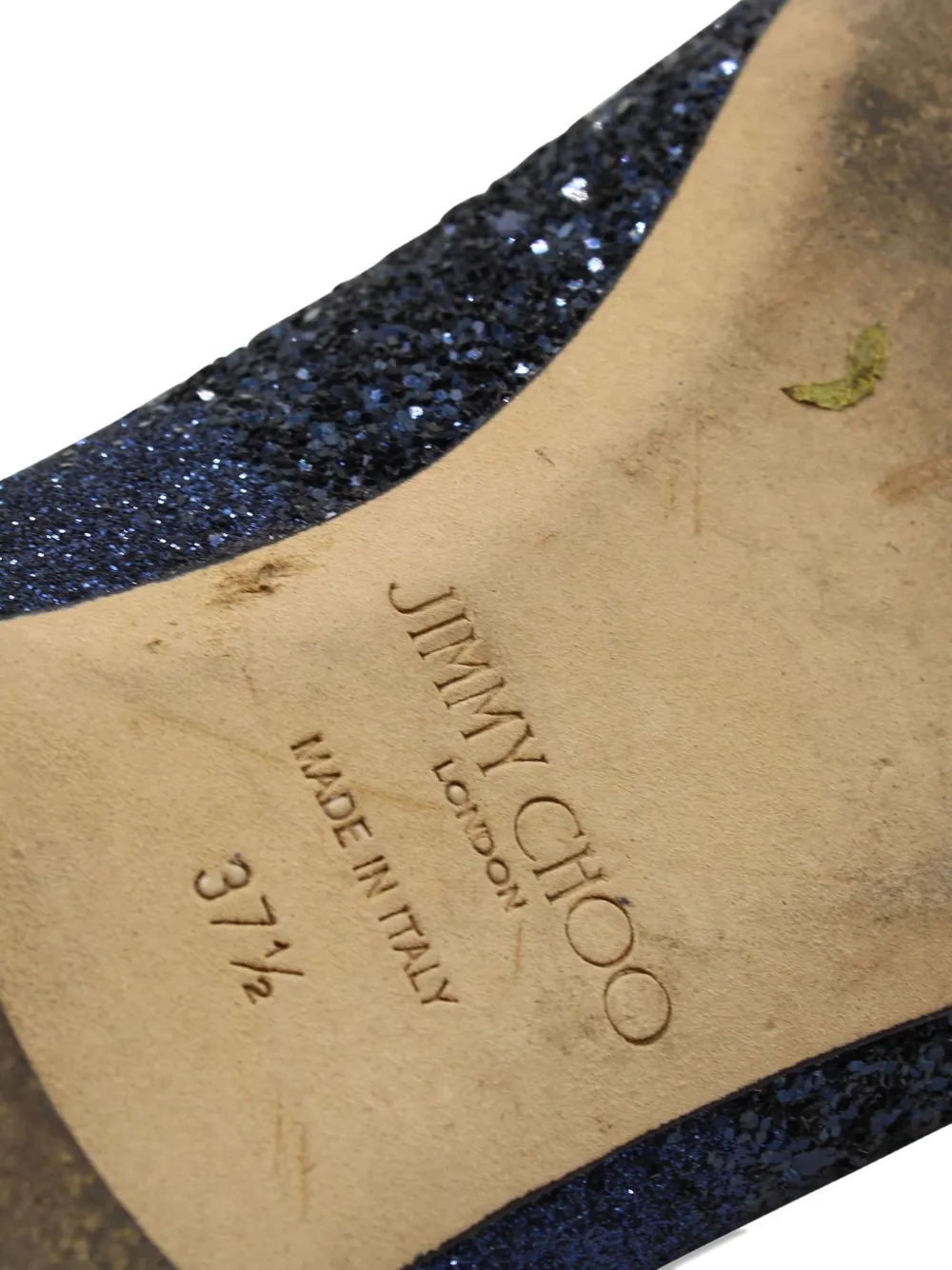 Pre-owned Jimmy Choo Glitter Love Pointed Ballet Flats In Blue