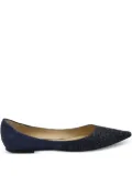 Jimmy Choo Pre-Owned Glitter Love pointed ballet flats - Blue