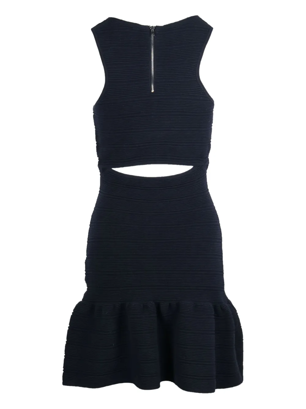 Pre-owned Sandro Scoop-neck Flared Dress In Blue