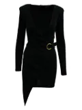 Balmain Pre-Owned wrap-dress buckle mini dress - Black