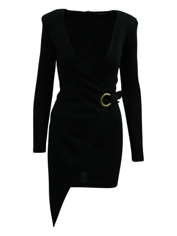 Balmain Wrap Mini Dress - Black