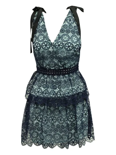 Self-Portrait lace tiered mini dress