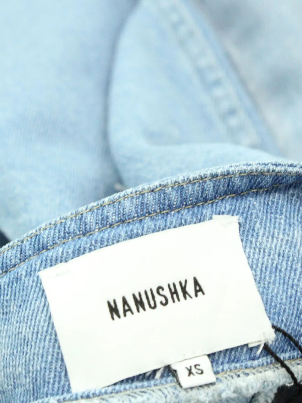 Pre-owned Nanushka Wrap-design Denim Skirt In Blue