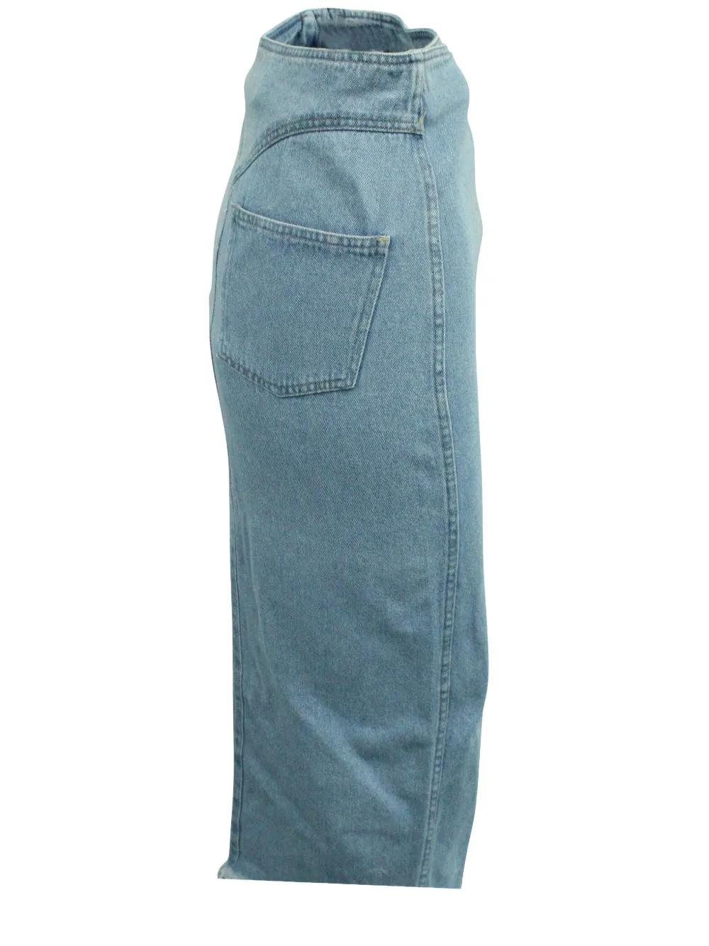 Pre-owned Nanushka Wrap-design Denim Skirt In Blue