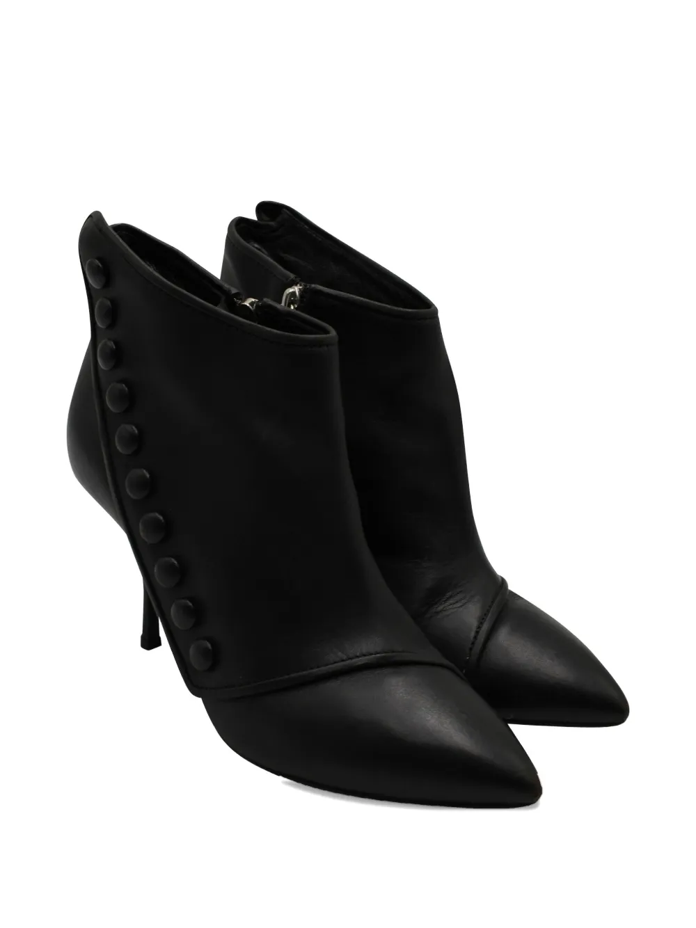 Giuseppe Zanotti Vintage buttoned leather ankle boots - Zwart