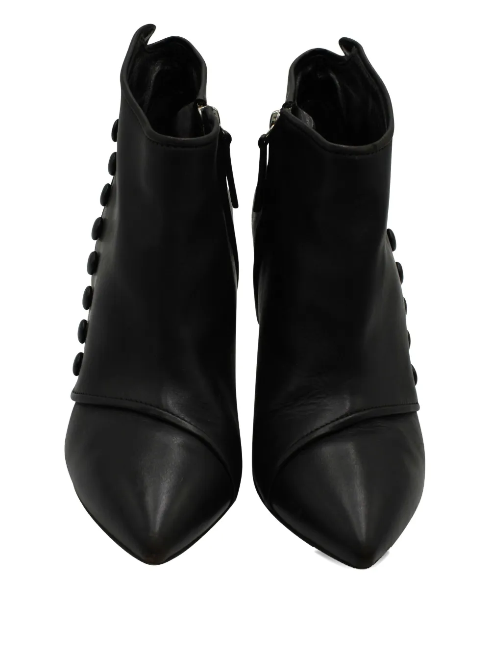 Pre-owned Giuseppe Zanotti Vintage Buttoned Leather Ankle Boots In Black