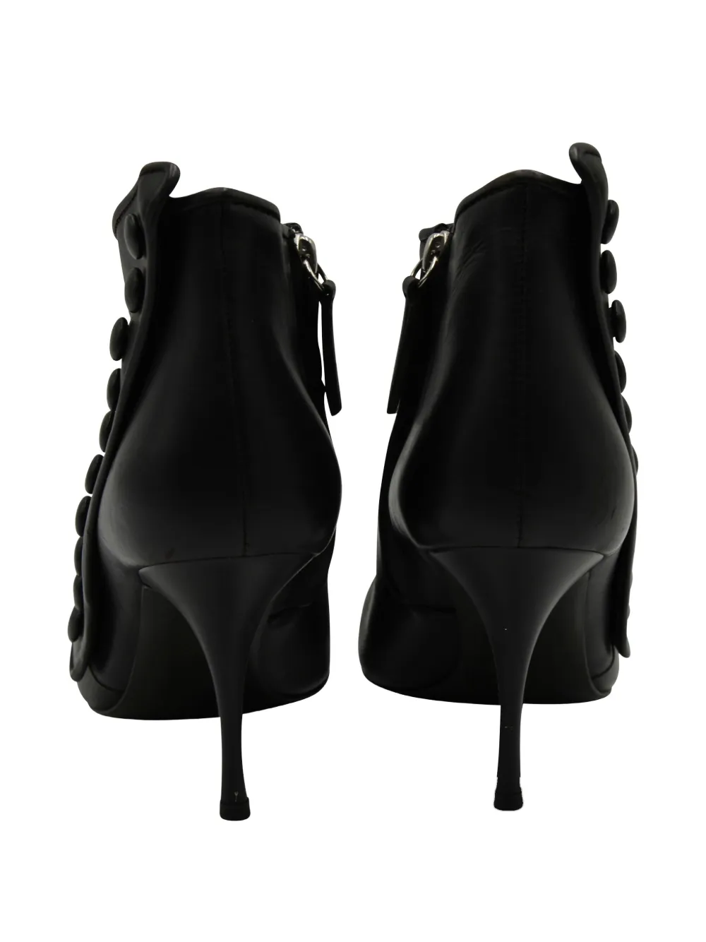 Pre-owned Giuseppe Zanotti Vintage Buttoned Leather Ankle Boots In Black