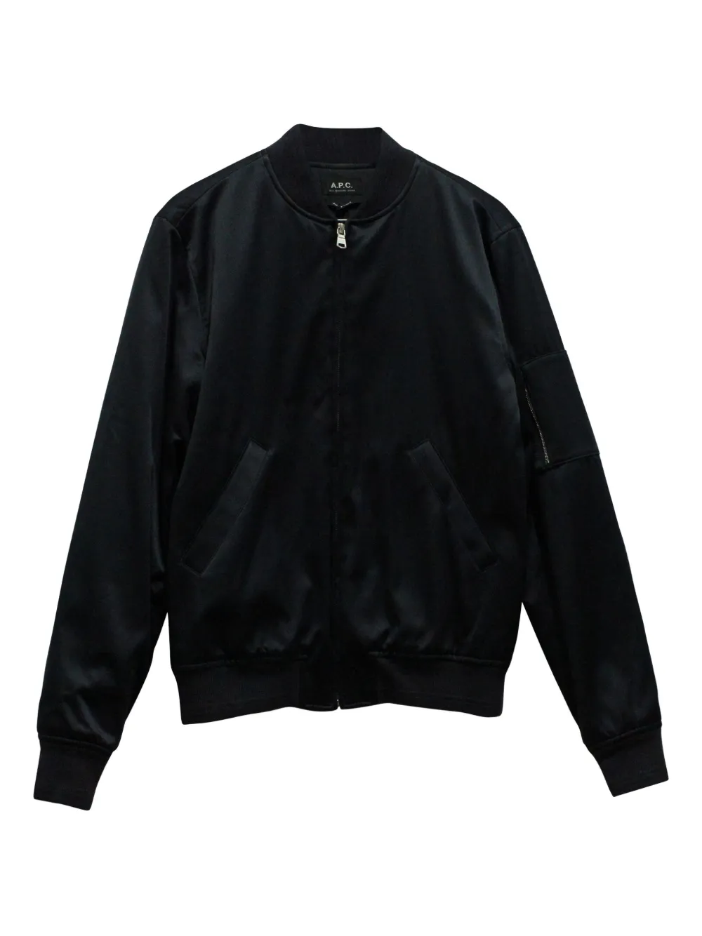 A.P.C. ribbed-collar bomber jacket | Black | Image 1