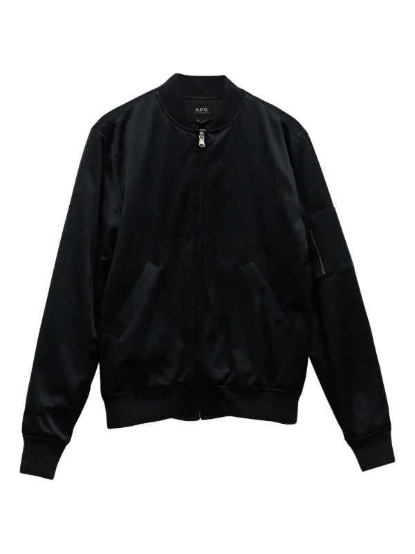 ribbed-collar Bomber Jacket Black FARFETCH IN