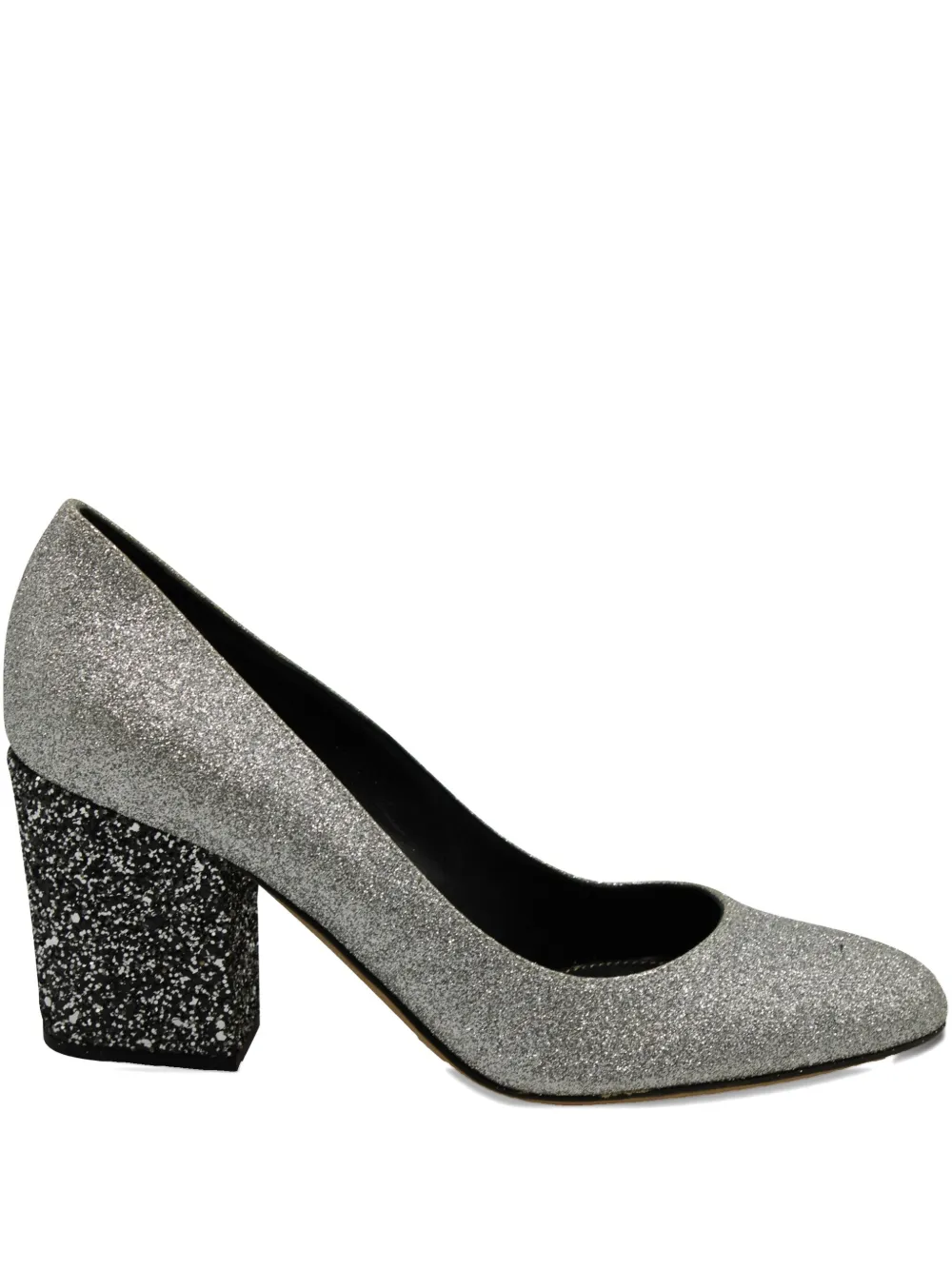 Pre-owned Sergio Rossi Vintage Block-heel Pumps In Silver
