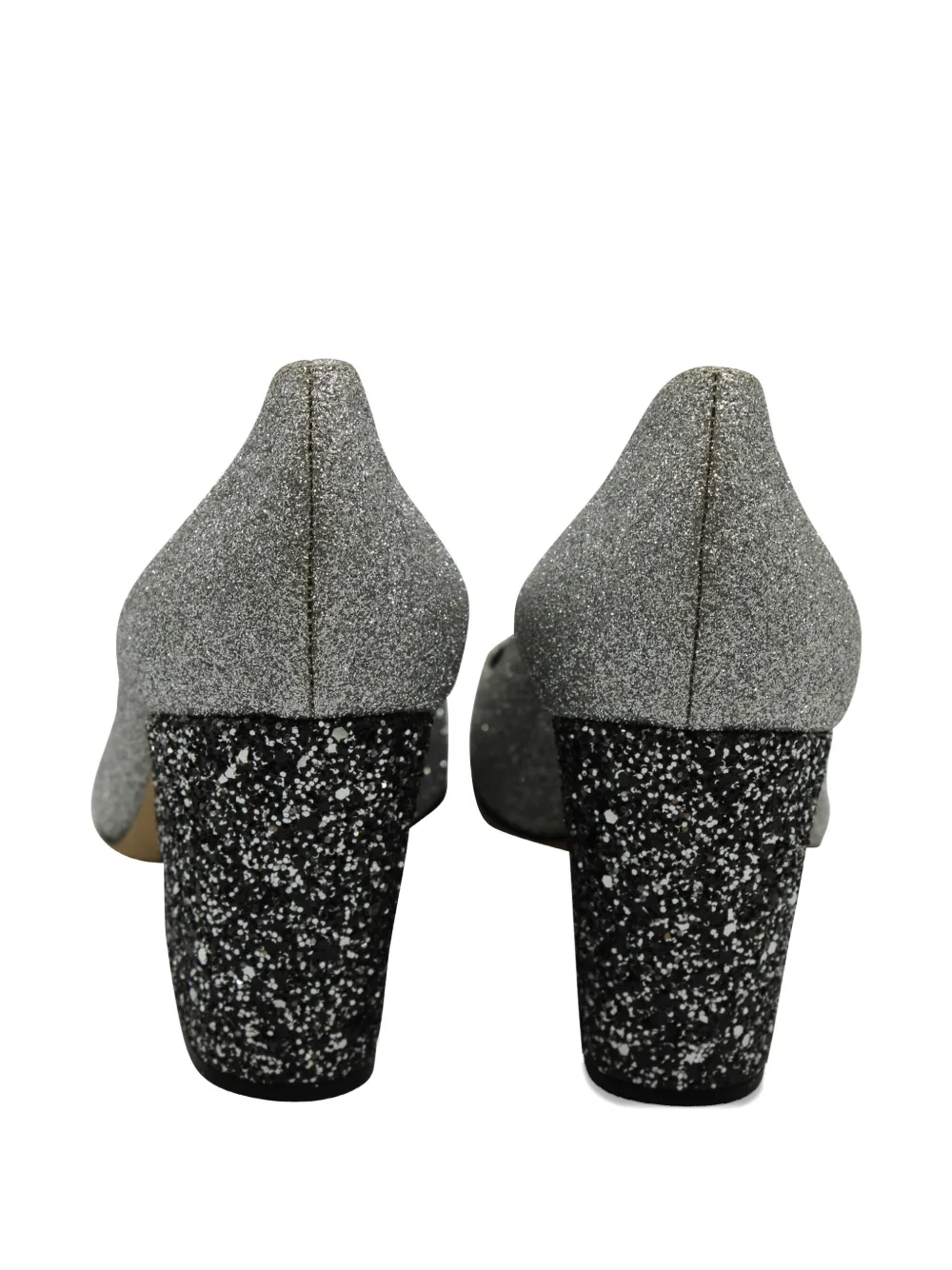 Pre-owned Sergio Rossi Vintage Block-heel Pumps In Silver
