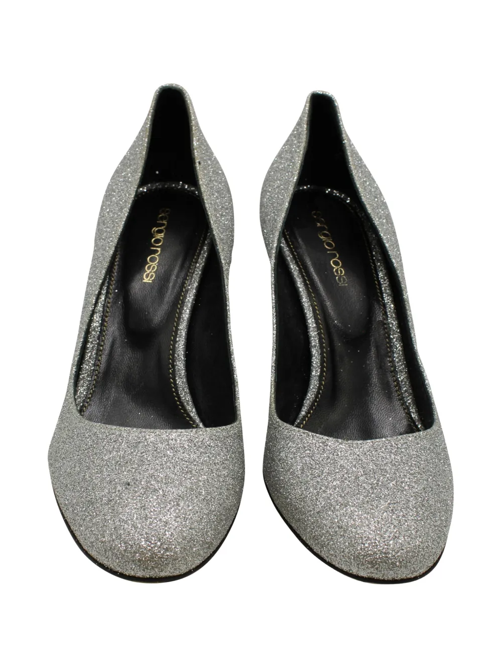 Pre-owned Sergio Rossi Vintage Block-heel Pumps In Silver