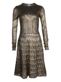 Temperley London knit patterned mini dress - Gold
