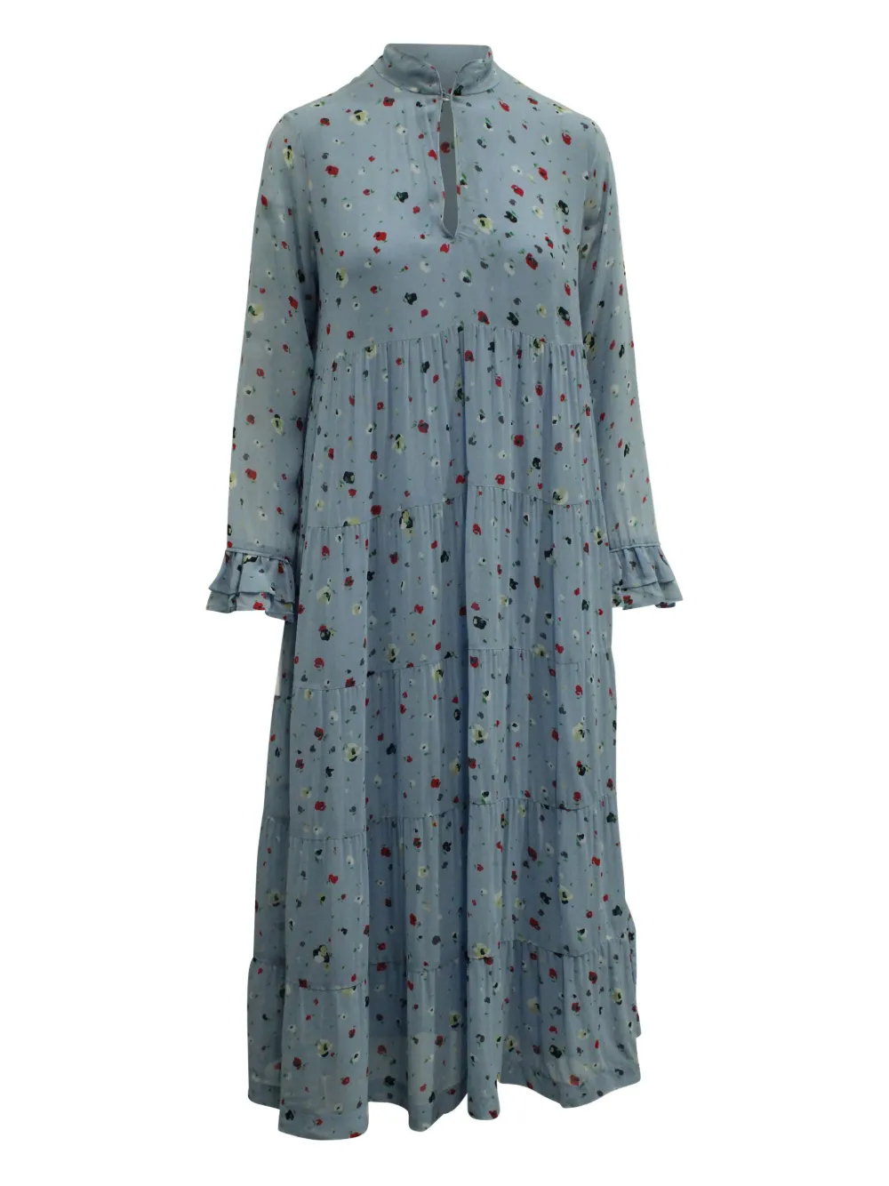 GANNI floral-print tiered maxi dress | Blue | Image 1