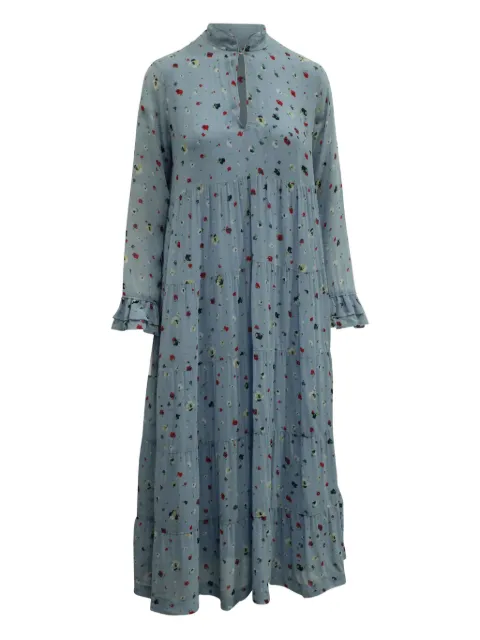 GANNI floral-print tiered maxi dress