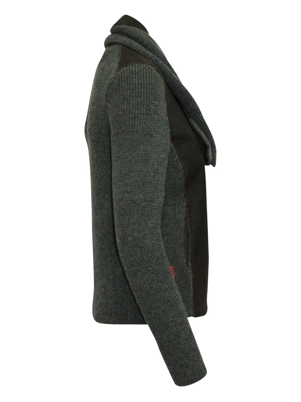 Pre-owned Prada Leather-panel Wool Sweater In Gray